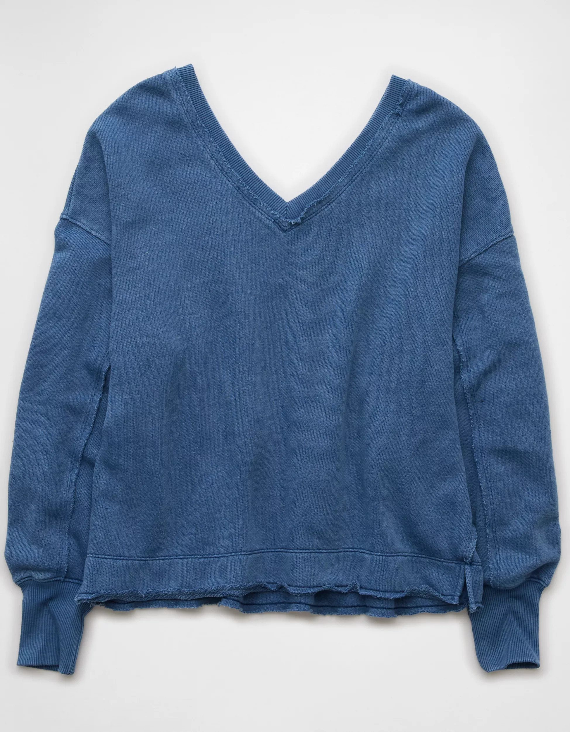 AE Saltwash Double V-Neck Sweatshirt | American Eagle Outfitters (US & CA)