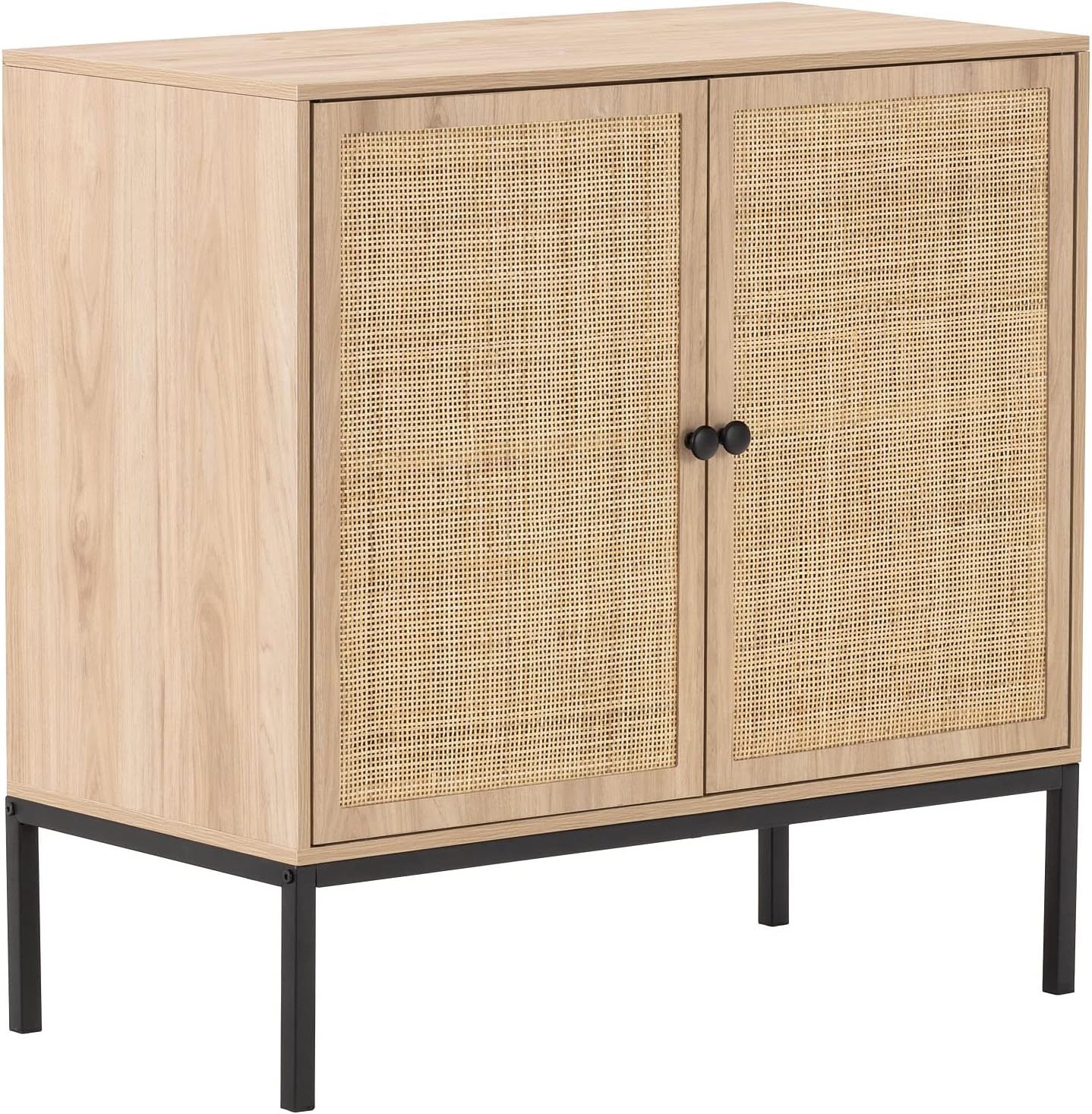 Yechen Storage Cabinet with 2 Handmade Natural Rattan Doors, Console Table Sideboard Buffet Cabin... | Amazon (US)