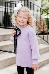 Not Much Longer Kid's Lavender Sweater FINAL SALE | Pink Lily