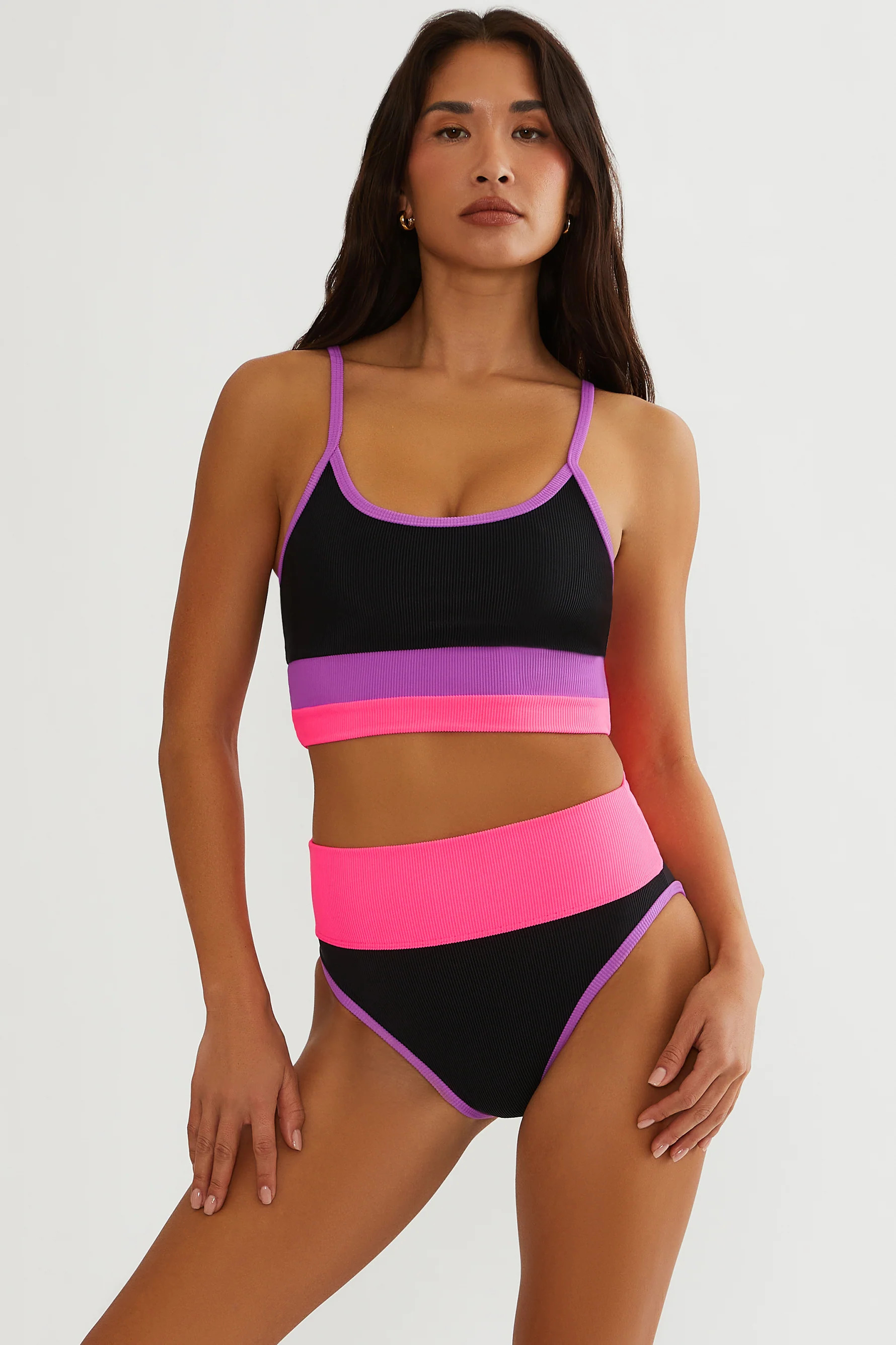 Emmy Bottom Full Coverage Vivid Violet Colorblock | Full Coverage Bikini Bottom | Beach Riot | Beach Riot