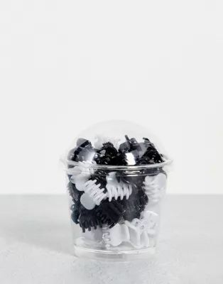 Pieces mini hair claw cup in black & white | ASOS (Global)