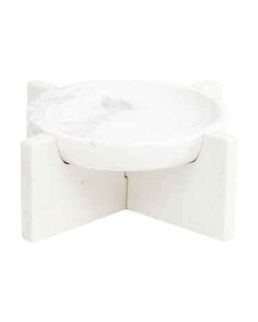 16x6 Solid Marble Bowl On X Base | TJ Maxx