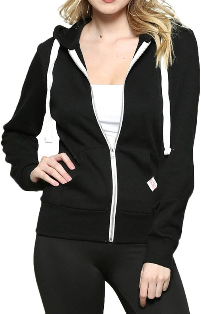 Urban Look Womens Active Long Sleeve Fleece Zip Up Hoodie with Plus Size | Amazon (US)