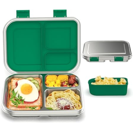 PlanetBox Rover Stainless Steel Bento Box Style Lunch Box Kit for Kids with 5 Compartments, Dino Dig Edition includes Insulated Lunch Bag, Leakproof Food Containers and Matching Jurassic Magnets | Amazon (US)