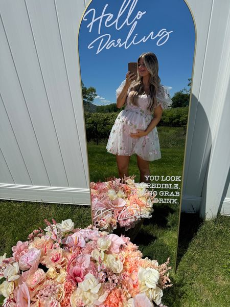 Baby shower photo opt mirror! I just circuited vinyl onto the mirror, thrifted this big basket and bought all the flowers from dollar tree! 🫶🏼

Baby shower, baby girl, baby sprinkle, baby shower ideas, tea party, photo mirror, selfie mirror, shower ideas, baby shower theme, shower decor, baby shower decor 

#LTKxWalmart #LTKParties #LTKBump