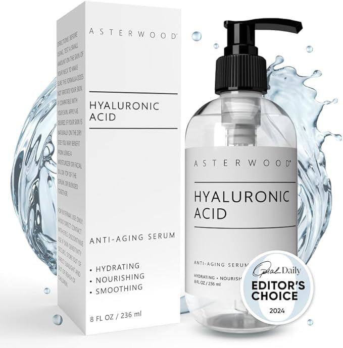 Asterwood Pure Hyaluronic Acid Serum for Face - Plumping, Anti-Aging & Hydrating - Fragrance-Free... | Amazon (US)