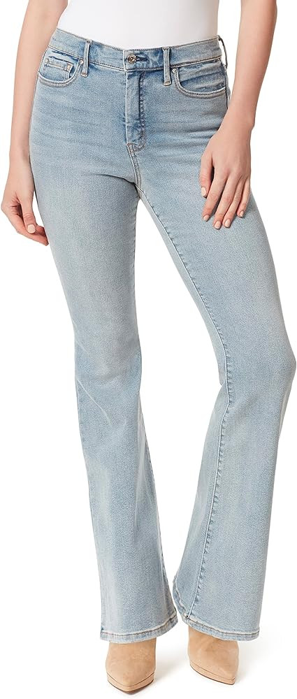 Jessica Simpson Women's Charmed High Rise Fitted Flare Jean Standard | Amazon (US)