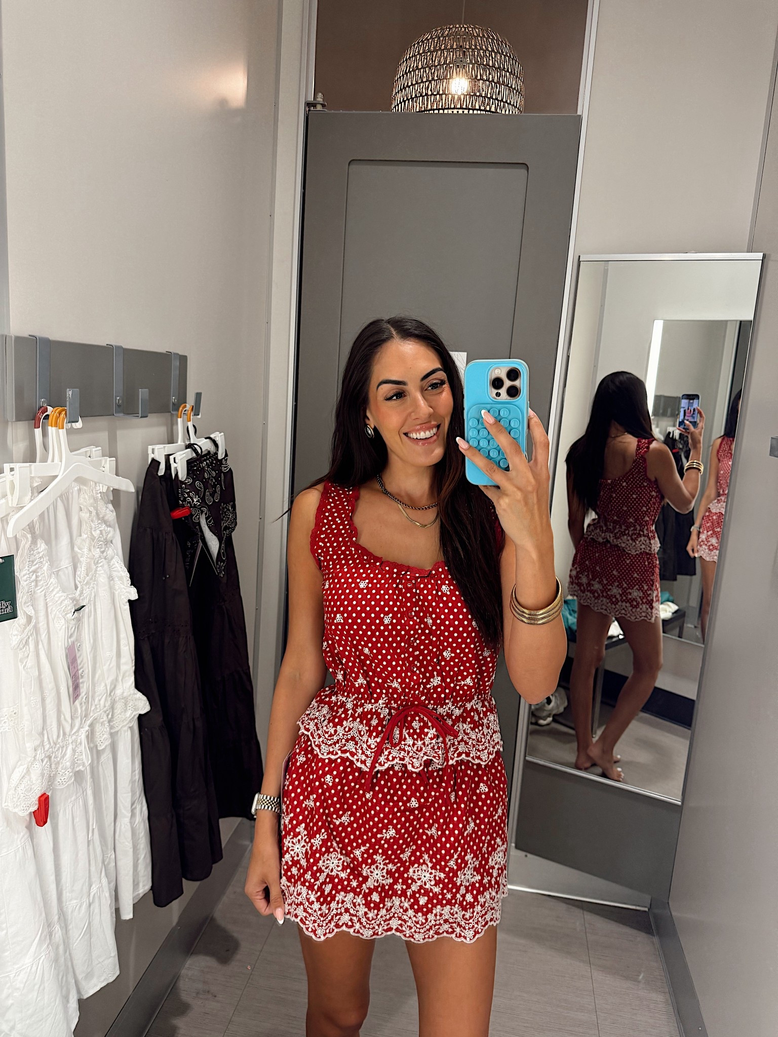 Small in both

Don’t like the skirt bc it’s too low rise for me 