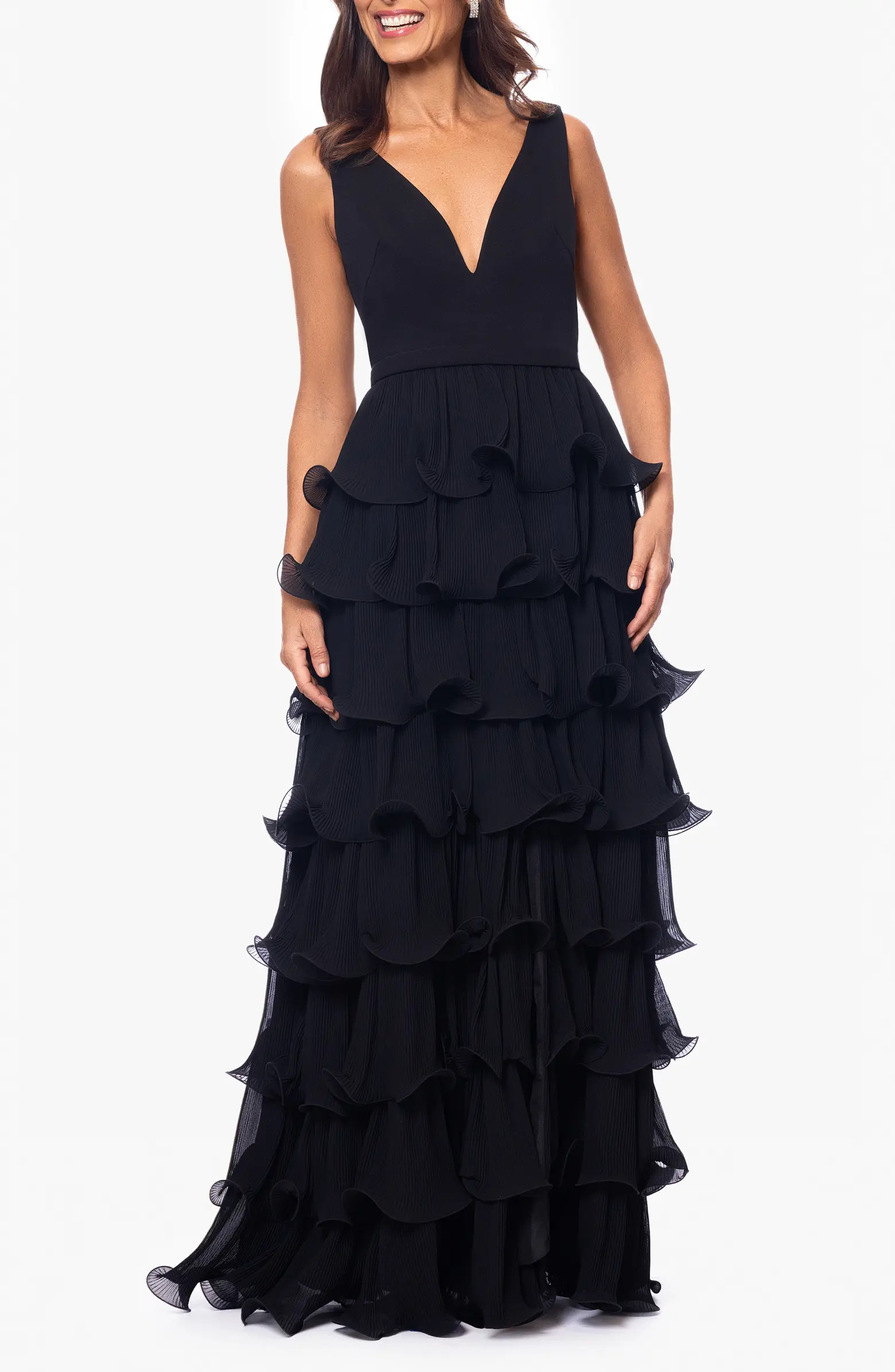 Tiered Wire Ruffle Gown | Nordstrom