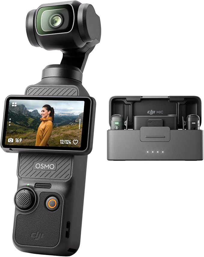 DJI Osmo Pocket 3 + Mic 2 (2 TX + 1 RX + Charging Case), Vlogging Camera with 1'' CMOS & 4K/120fp... | Amazon (US)