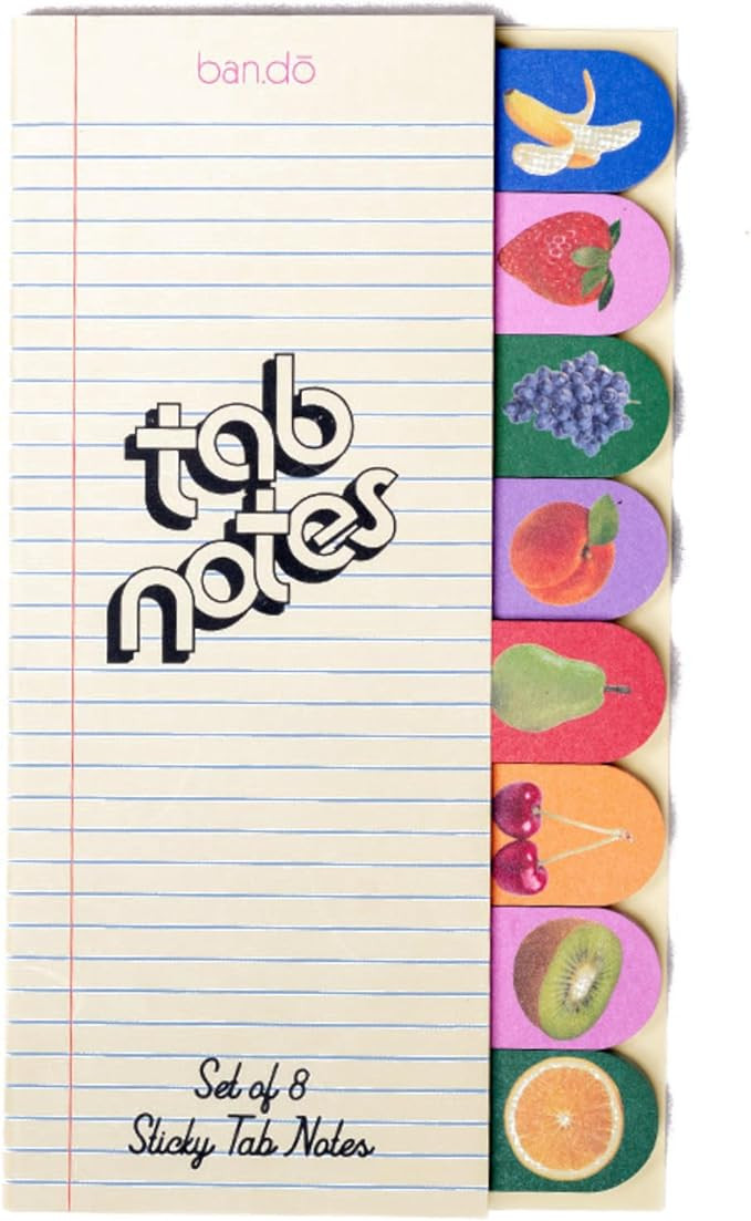 ban.do Sticky Tab Notes with Food Theme Novelty Page Flags for Annotating, Fruits | Amazon (US)