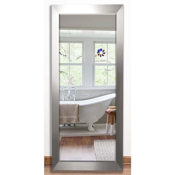 US Made Silver Brushed Nickel Beveled Full Body Mirror | Bed Bath & Beyond