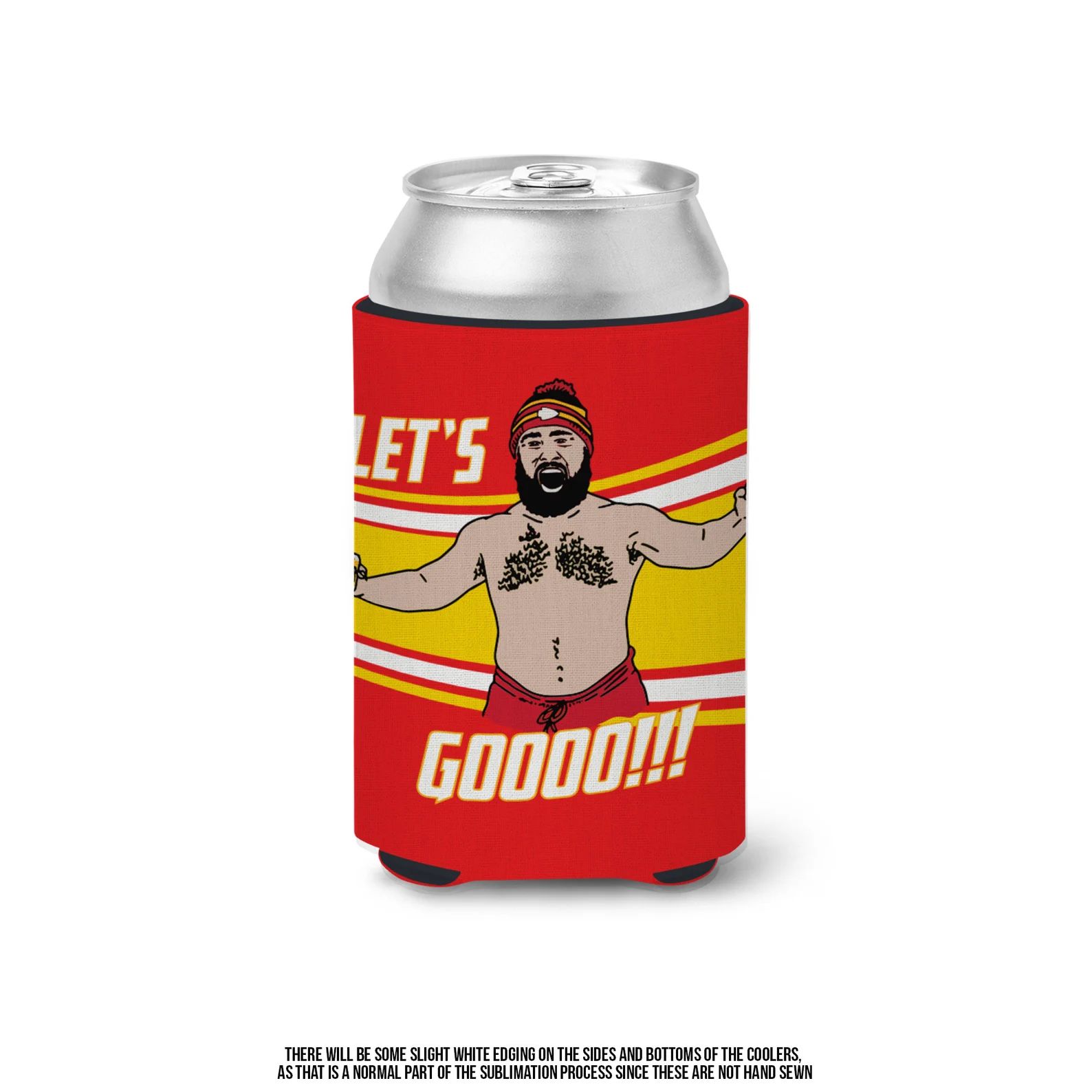 Let's Gooooo Funny Jason Kelce Shirtless Can Coolies Kc Football Chiefs Beverage Insulators Tailg... | Etsy (US)