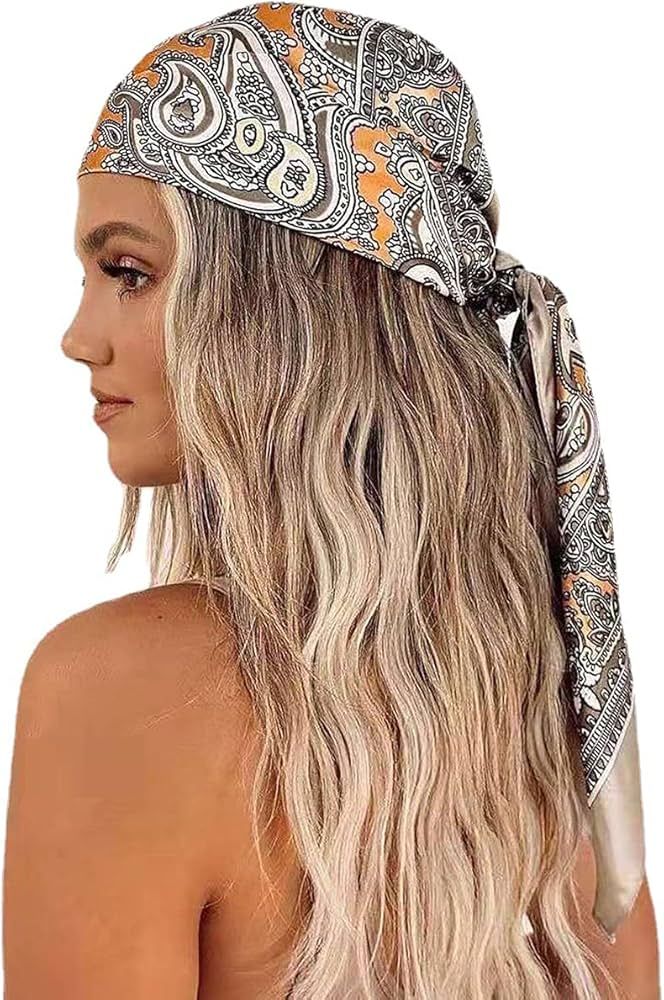 K-ELewon 35" Large Women's Satin Square Silk Feeling Hair Scarf Wrap Headscarf | Amazon (US)