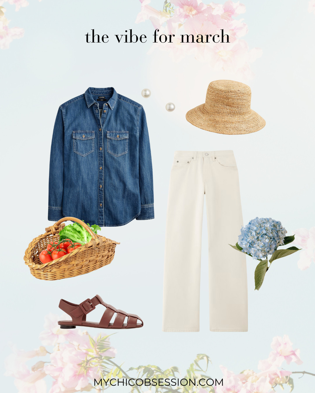 The vibe for March? Garden parties, fresh vegetables, homegrown flowers, fisherman sandals, white jeans, linen, denim tops, classic jewelry, and basket totes. 

 #LTKSeasonal #LTKStyleTip #LTKShoeCrush