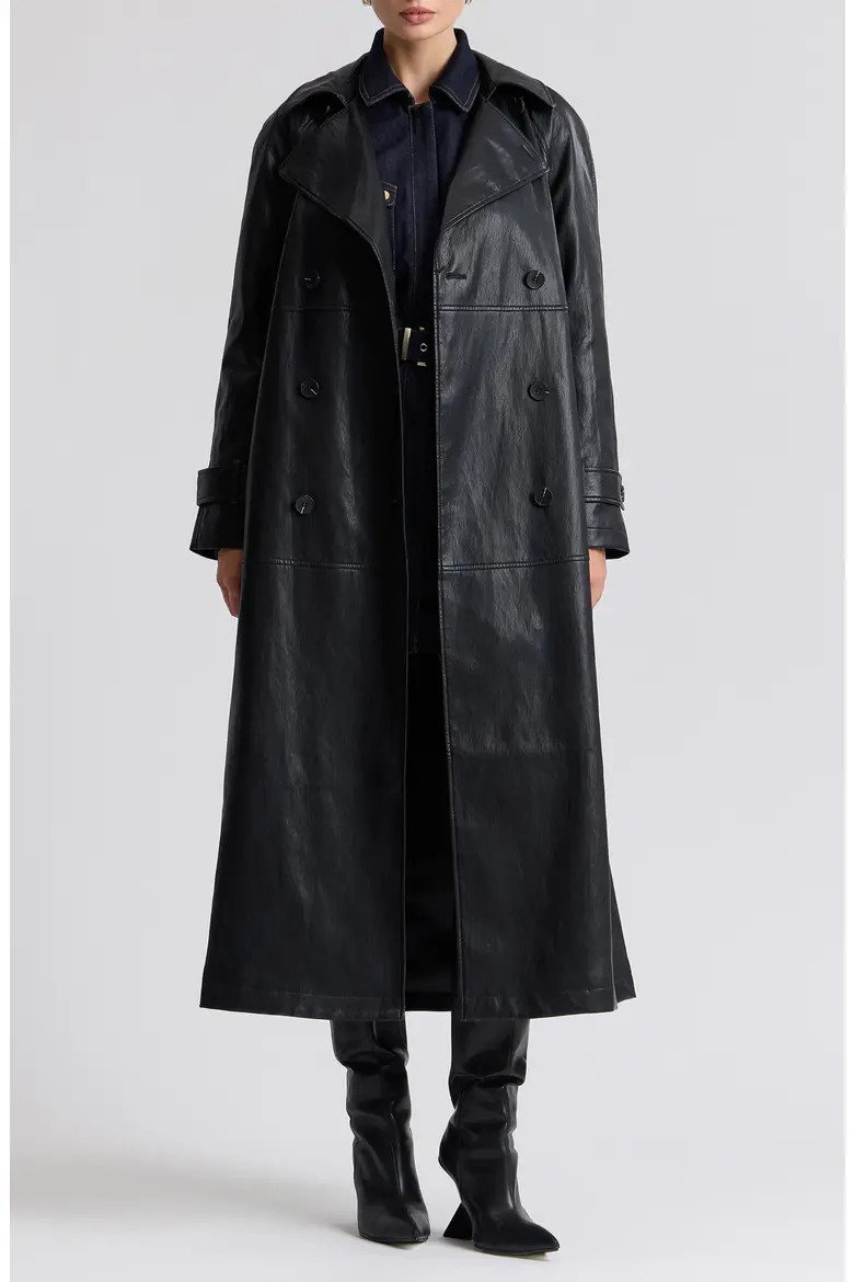 Oversize Raglan Faux Leather Trench Coat (Women) | Nordstrom | Nordstrom