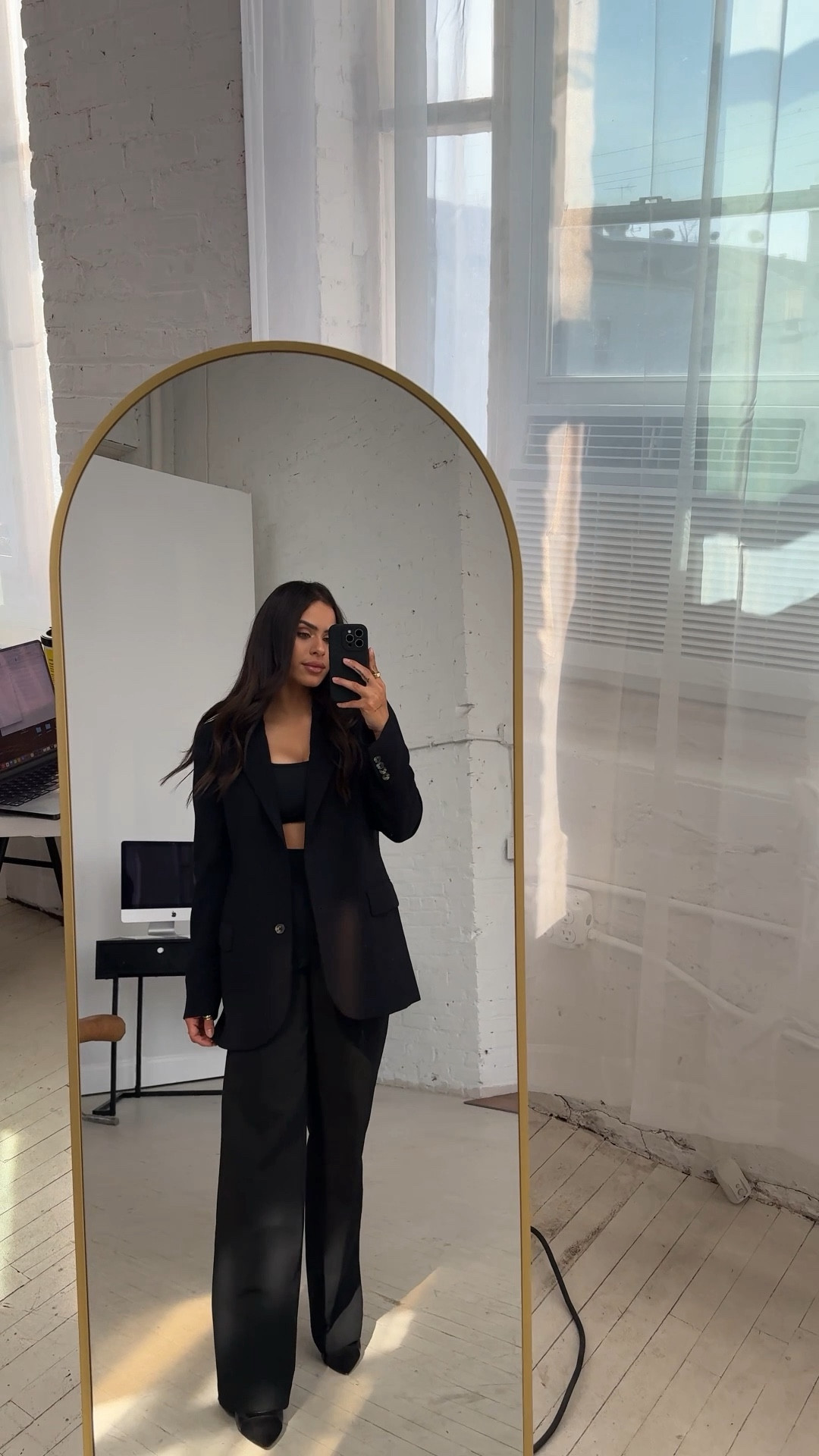 A few thoughts: these are my favorite trousers, this blazer has an oversized fit (I’m wearing a small) and this sports bra is the softest material ever 

#LTKstyletip