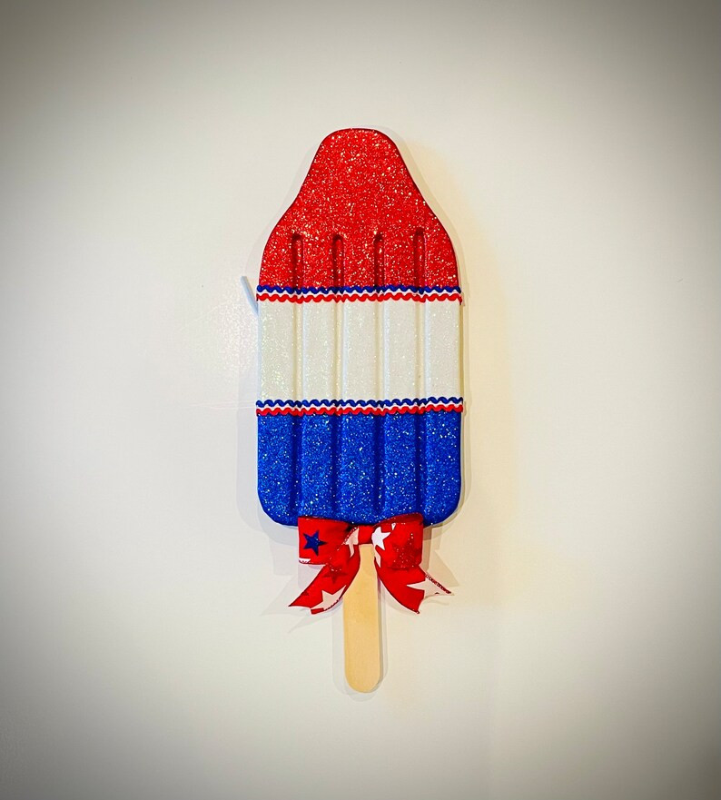 Patriotic Bomb Pop Ice Cream, Summer Decor, Wreath Embellishments, 4th of July Decor, Extra Large... | Etsy (US)