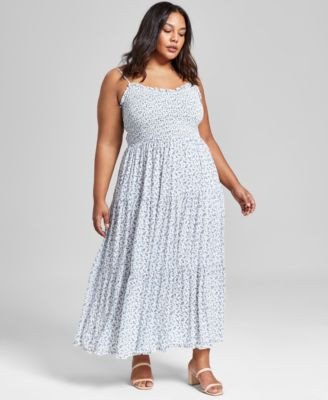 Plus Size Smocked Maxi Dress, Created for Macy's | Macy's