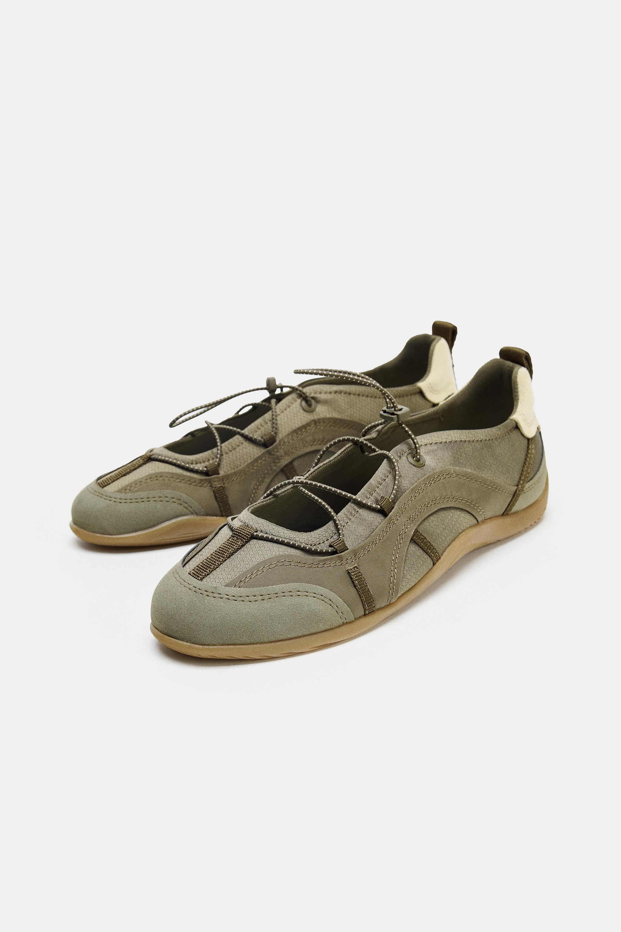 ELASTIC SPORTY BALLET FLATS | Zara US