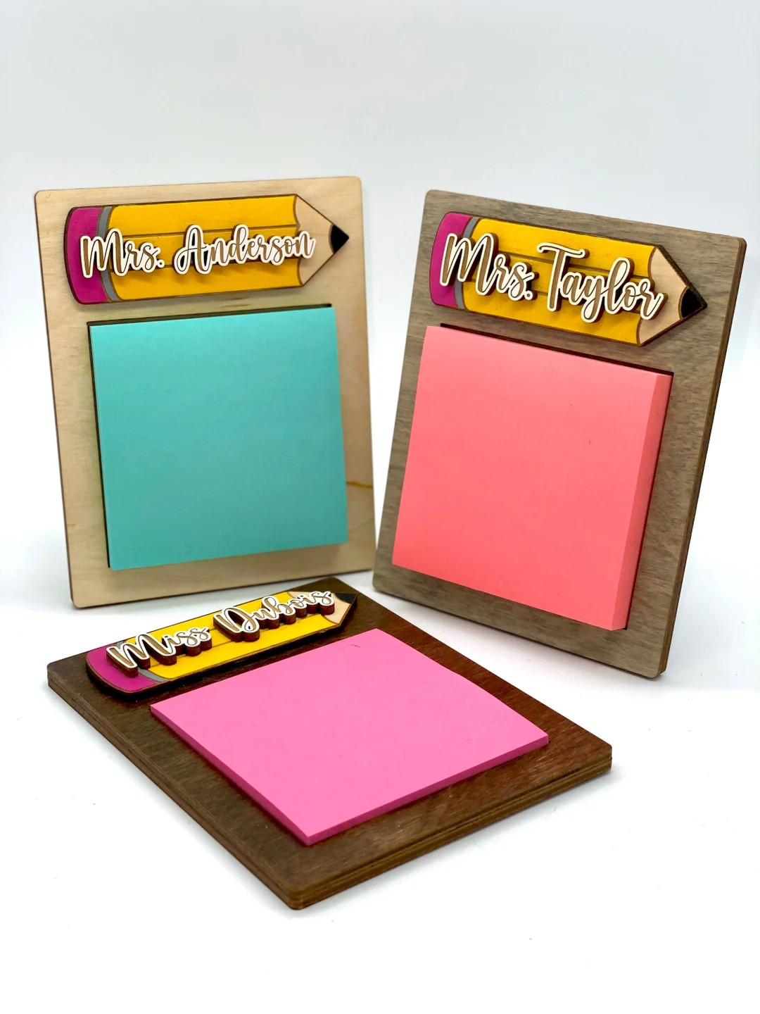 Teacher Sticky Note Pad Holder Gift | Personalized Teacher Name Gift | Student Gift for Teacher |... | Etsy (US)