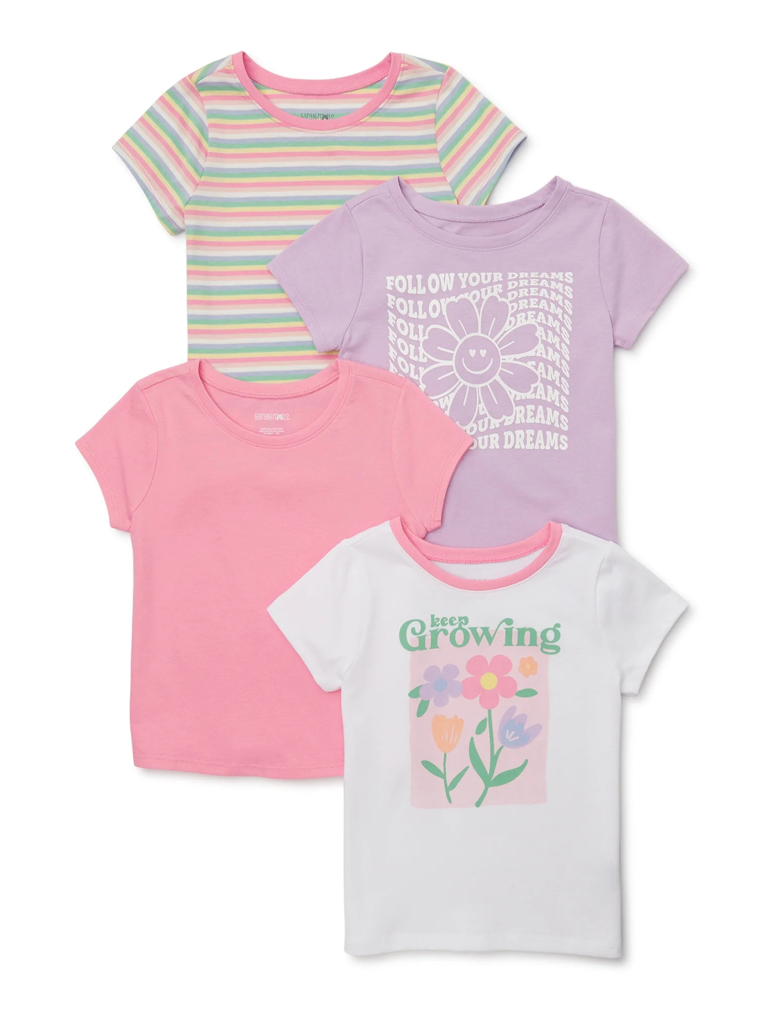 Garanimals Toddler Girl Short Sleeve Stripe T-Shirt, Sizes 18M-5T | Walmart (US)