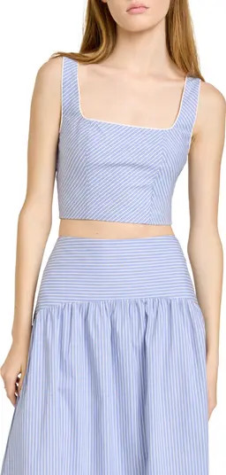 WAYF x Hannah Lovey Porter Georgia Directional Stripe Cotton Blend Crop Top | Nordstrom | Nordstrom