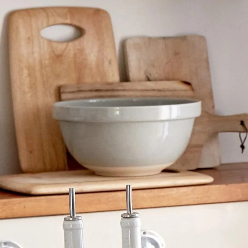 Farmhouse Collection Large Stoneware Mixing Bowl Grey | Purple Rose Home