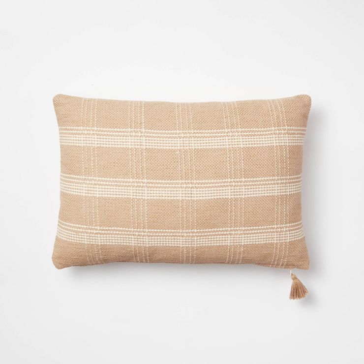 Woven Plaid Throw Pillow with Tassel Zipper -Threshold™ designed with Studio McGee | Target