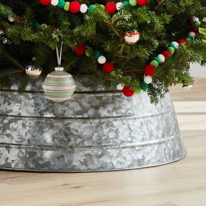 Galvanized Christmas Tree Collar + Reviews | Crate and Barrel | Crate & Barrel