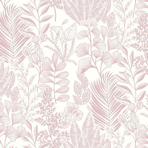 Hopepak 17.3''x394'' Peel and Stick Wallpaper Pink Leaf Floral Wall Paper Self Adhesive Removable Waterproof Contact Paper for Bedroom Bathroom Living Room Decor | Amazon (US)