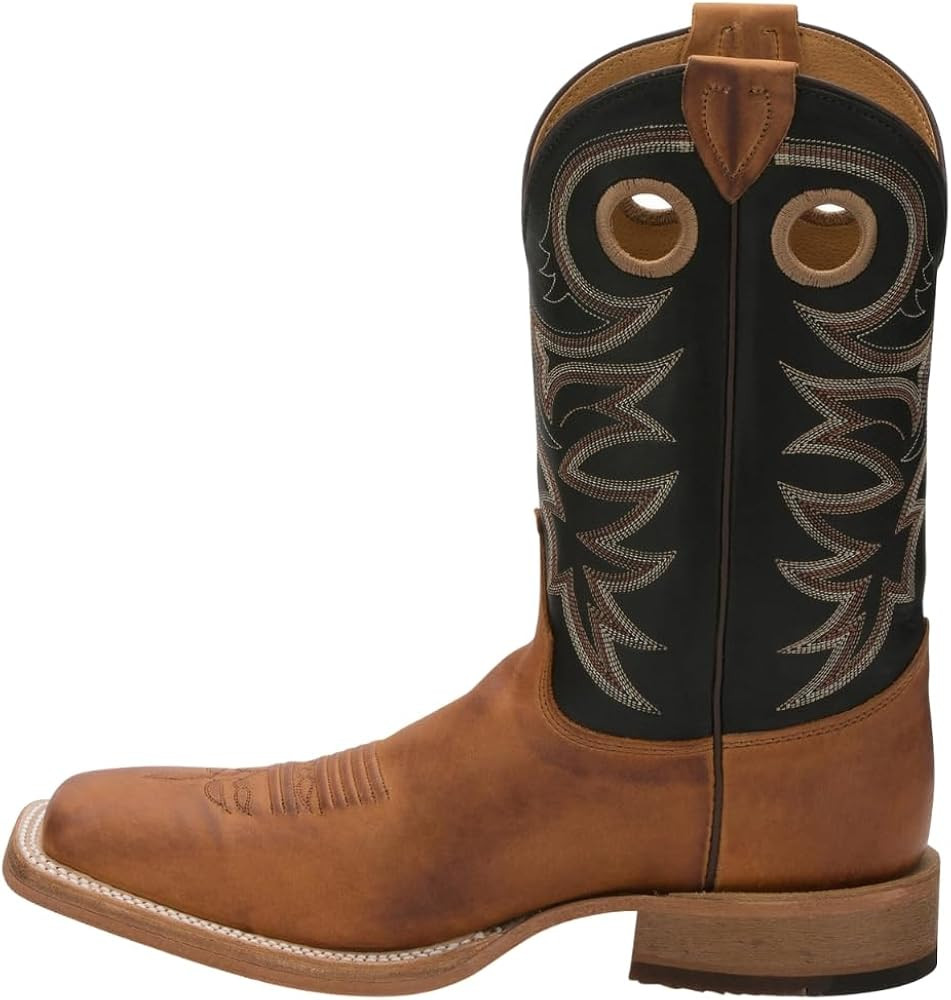 Justin Boots Mens Austin Square Toe Dress Boots Mid Calf - Blue | Amazon (US)