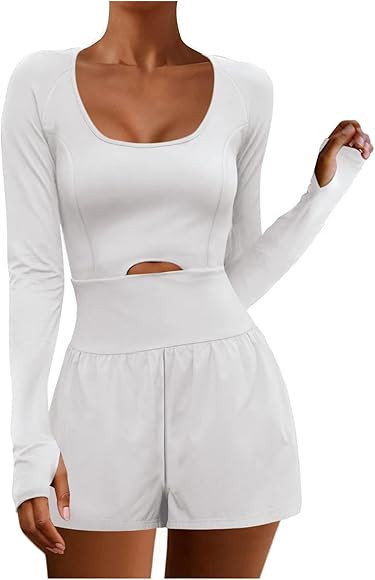 kcdigr Womens Running Onesie Workout Rompers One Piece Outfits Exercise Jumpsuits Solid Sleeveles... | Amazon (CA)