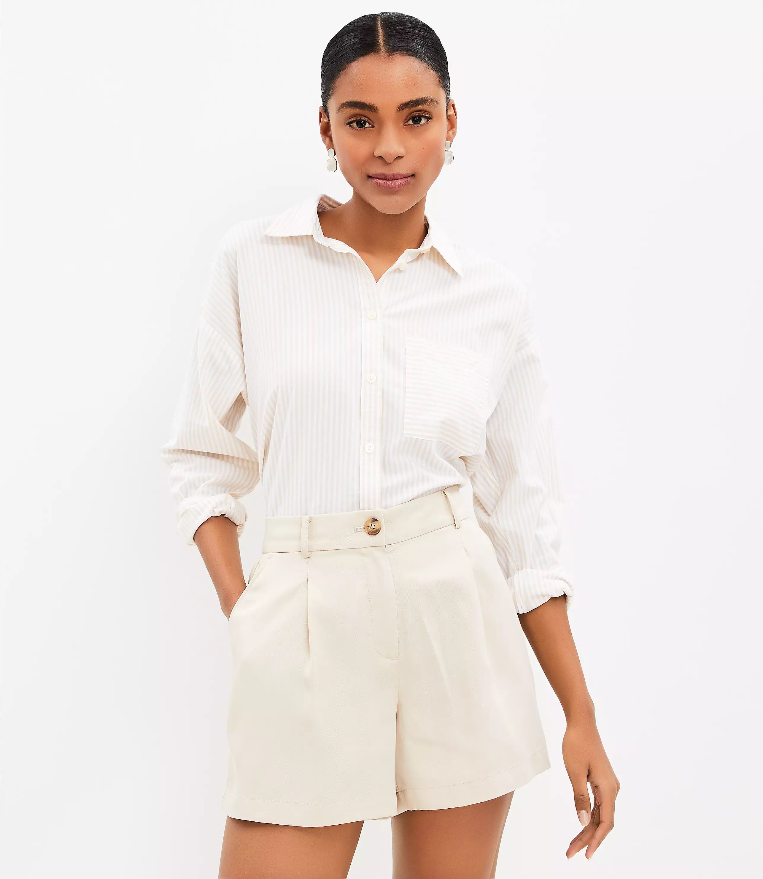 Petite Pleated Shorts in Emory | LOFT