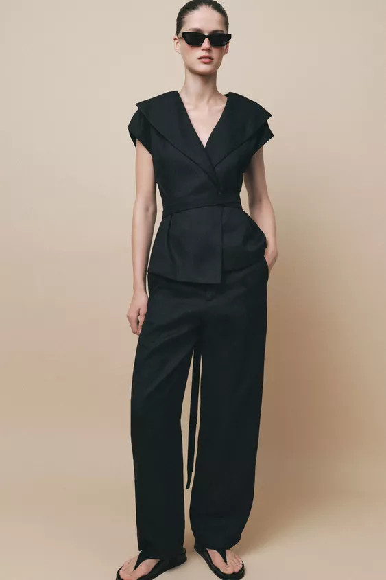 ZW COLLECTION LINEN PANTS | Zara US