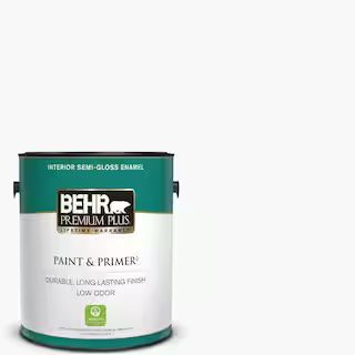 1 gal. Ultra Pure White Semi-Gloss Enamel Low Odor Interior Paint & Primer | The Home Depot