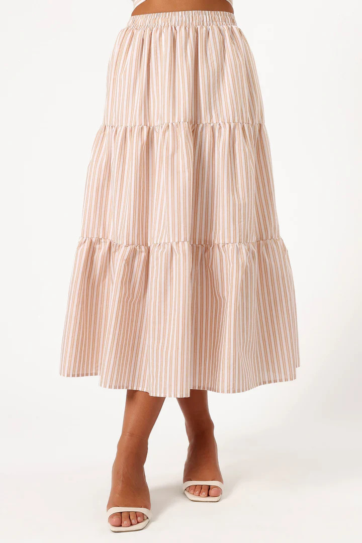 Emilia Midi Skirt - Beige Ivory | Petal & Pup (US)