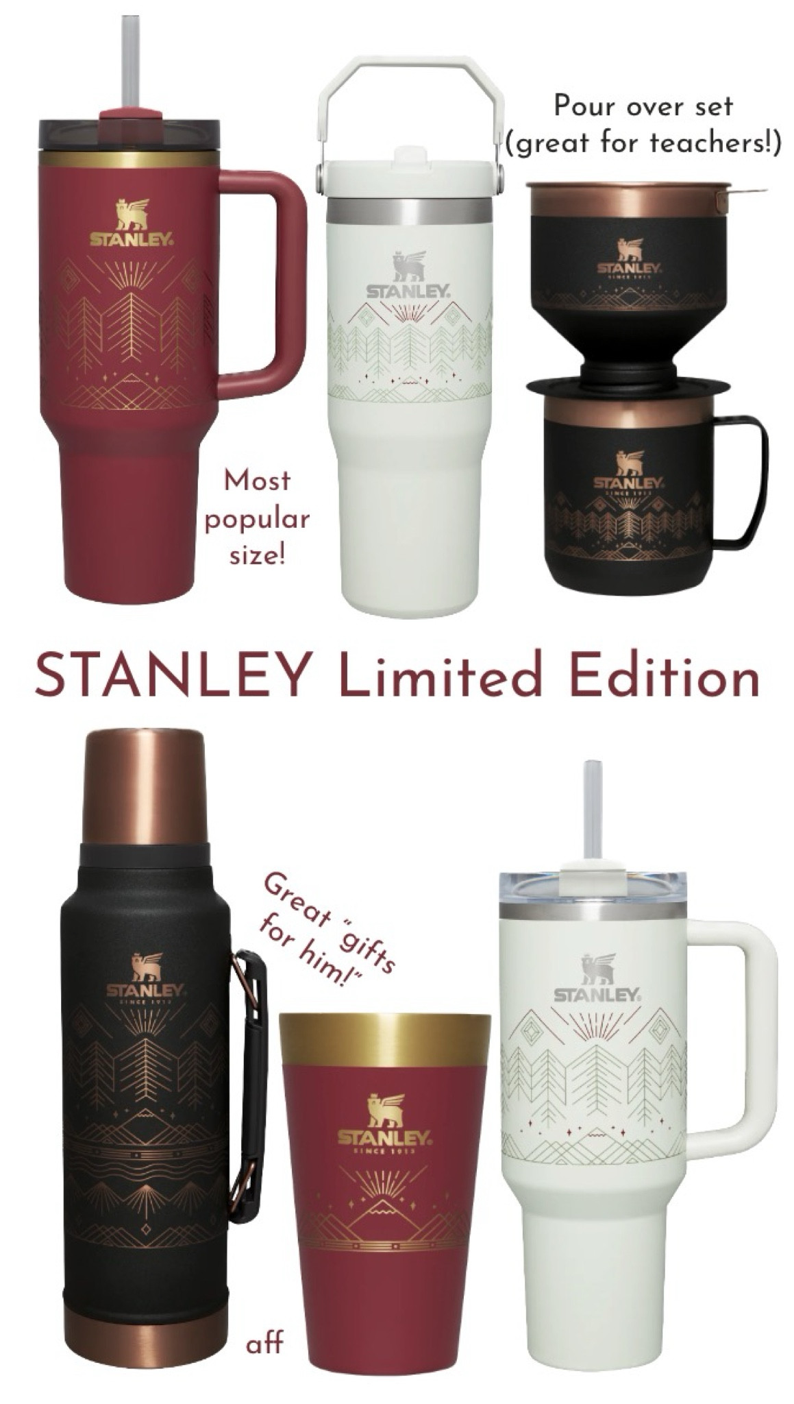 These new Stanley cups make perfect Christmas gifts! 
……………..
teacher gift ideas, teacher gifts under $50, gifts for him under $50, gifts for dads, gifts for guys, gifts for men, gifts for her, gifts for girls, gifts for moms, gifts under $50, gift ideas under $50, stanley cup, Stanley limited edition, stanley holiday cup, stanley quenchers, Stanley 40 oz, 40 oz cup with handle, Stanley new arrivals

#LTKfamily #LTKmens #LTKGiftGuide