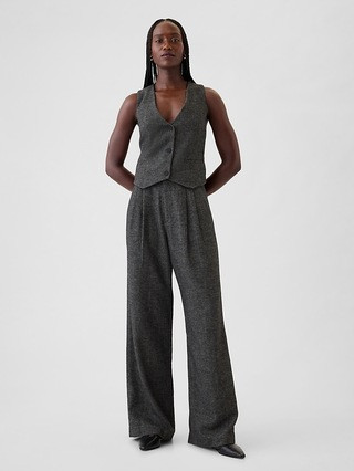 365 High Rise Brushed Twill Pleated Trousers | Gap (US)