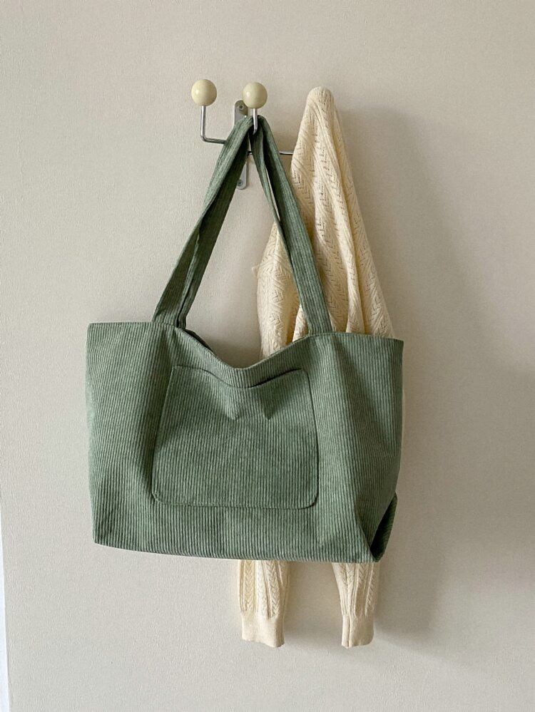 Corduroy Shoulder Tote Bag | SHEIN