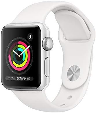 Apple Watch Series 3 (GPS, 38mm) - Silver Aluminum Case with White Sport Band | Amazon (US)