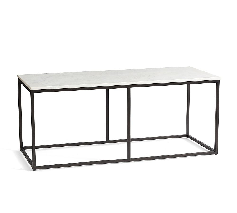 Delaney Rectangular Marble Coffee Table (40.5") | Pottery Barn (US)