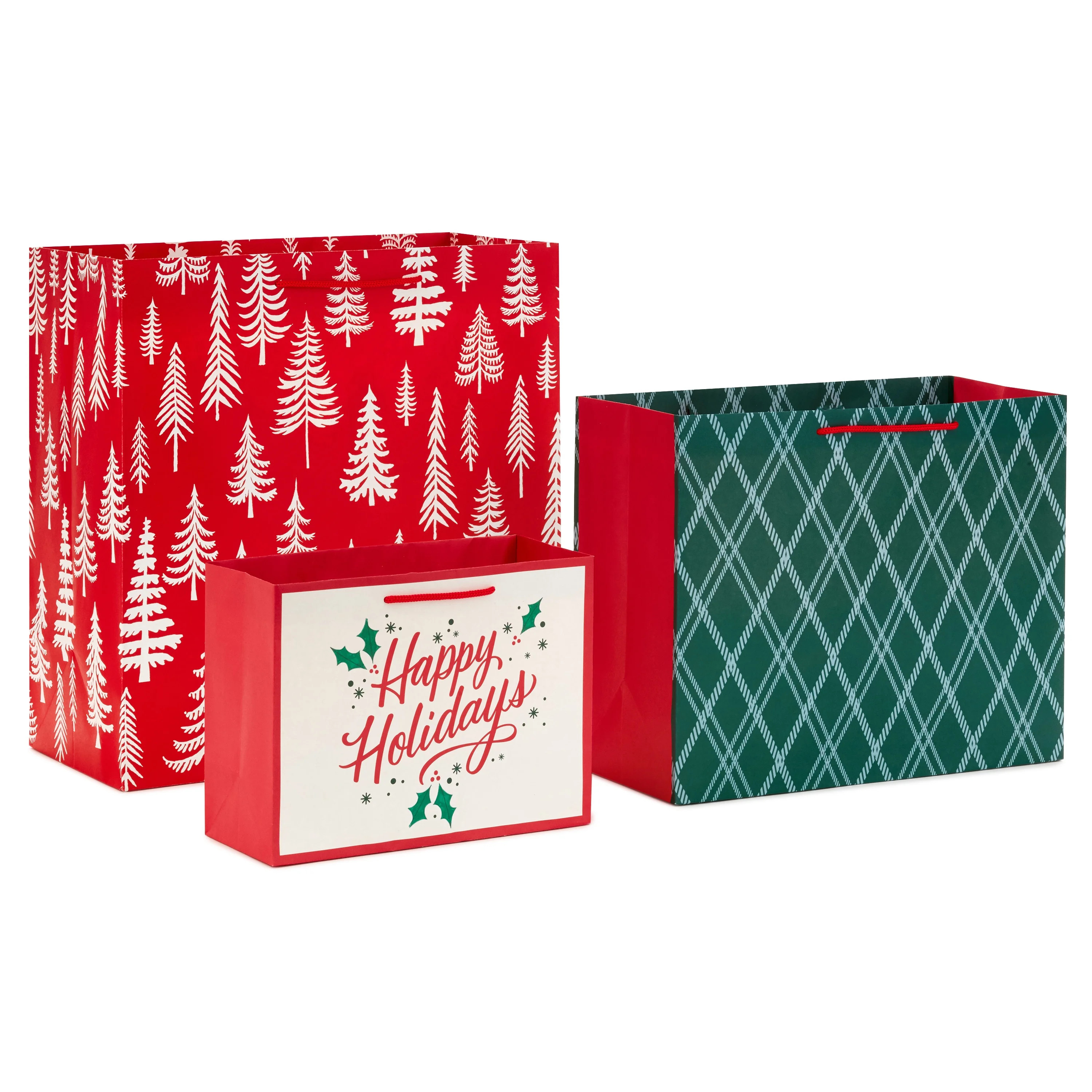 Hallmark Christmas Gift Bag Assortment (3 Bags: 1 Medium 7", 1 Large 10", 1 Extra-Large 14") Happ... | Walmart (US)