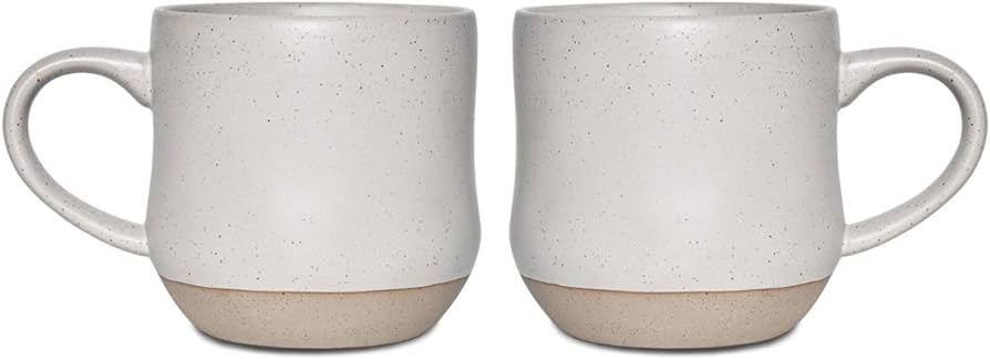 Bosmarlin Large Stoneware Coffee Mug Set of 2, Big Tea Cup for Office and Home, 17 Oz, Dishwasher... | Amazon (US)