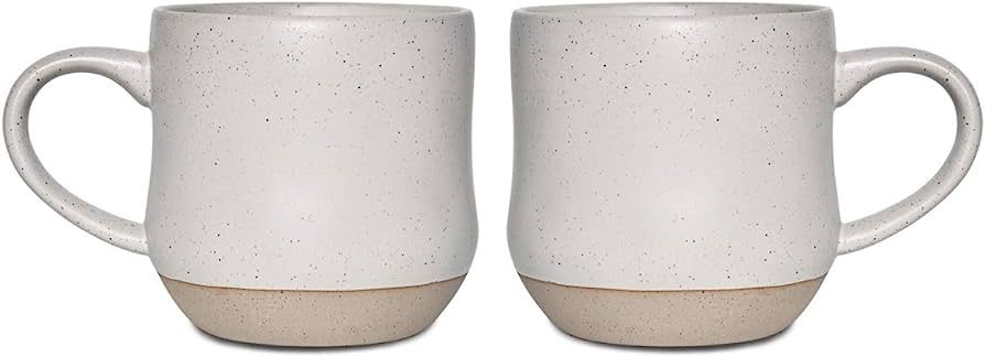 Bosmarlin Large Stoneware Coffee Mug Set of 2, Big Tea Cup for Office and Home, 17 Oz, Dishwasher... | Amazon (US)