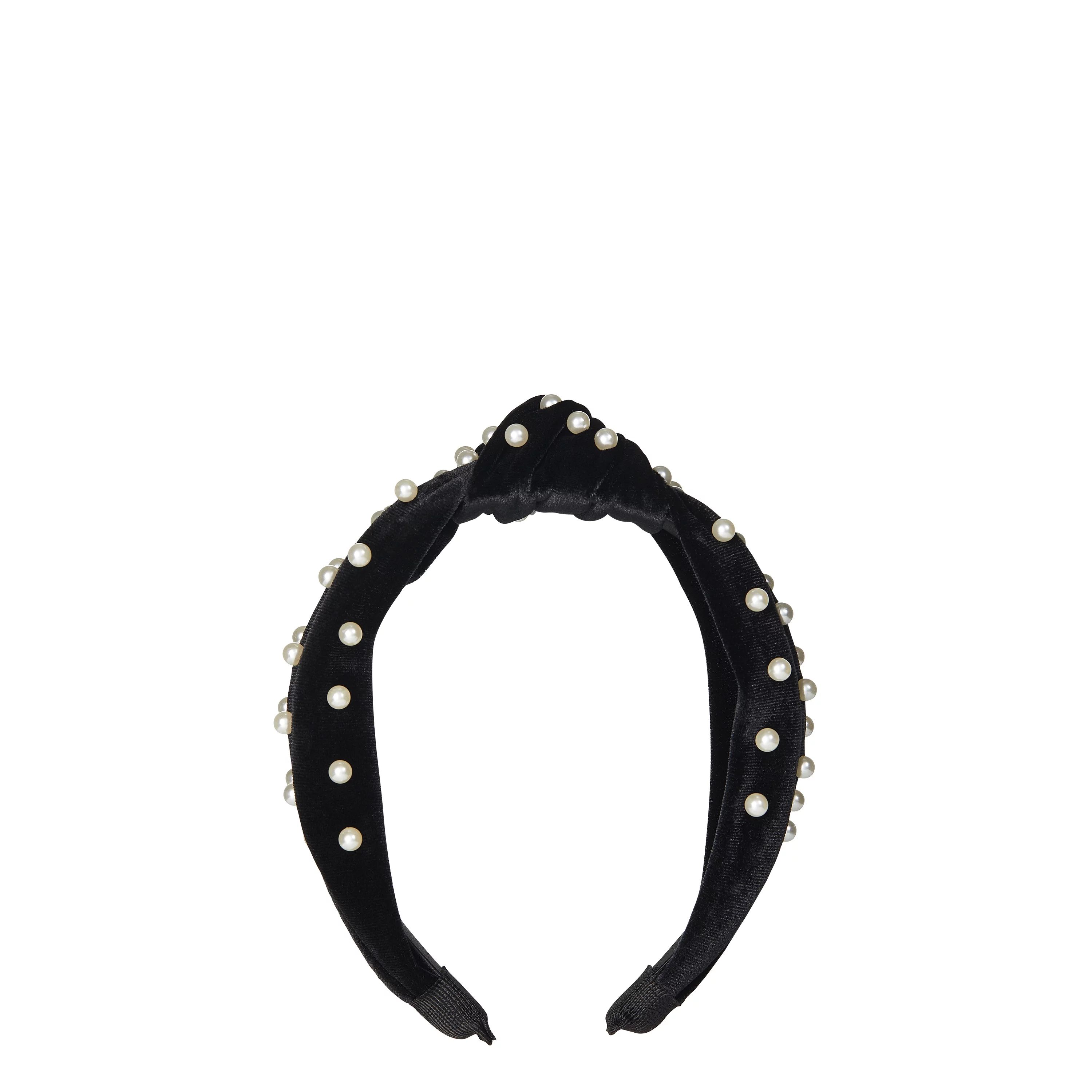Hairitage Stylish Knotted Headband with Pearls Black, 1PC | Walmart (US)
