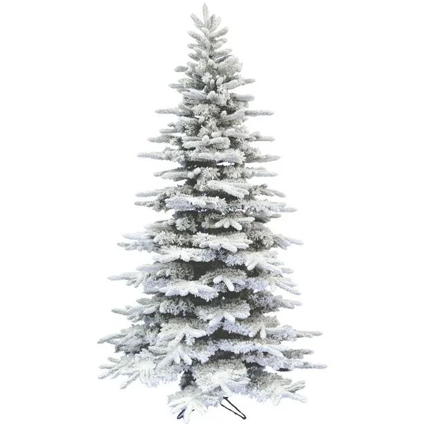 Fraser Hill Farm White Flocked Pine Christmas Tree, 7.5' - Walmart.com | Walmart (US)