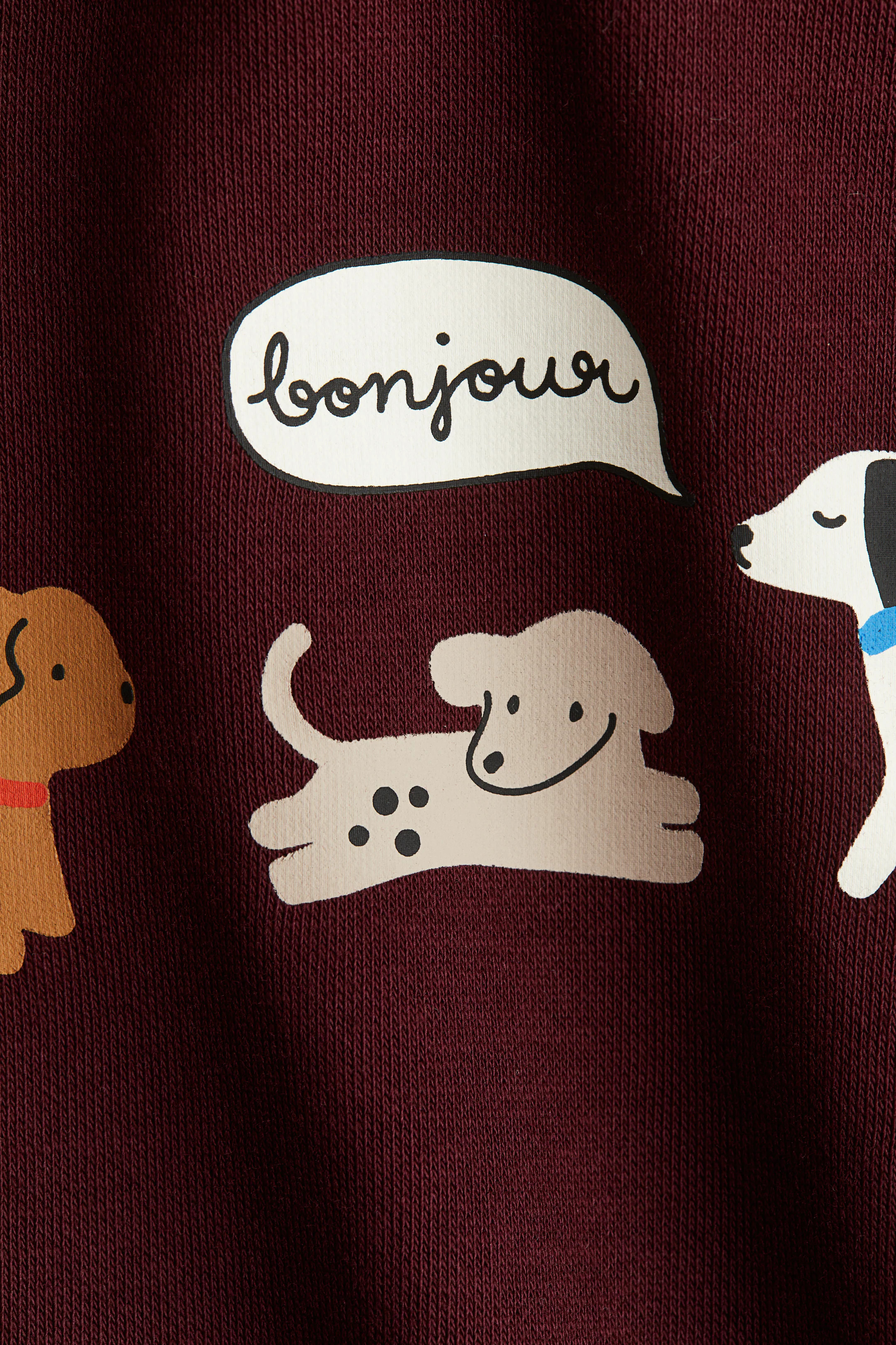 Printed Sweatshirt - Dark red/Bonjour - Kids | H&M US | H&M (US + CA)