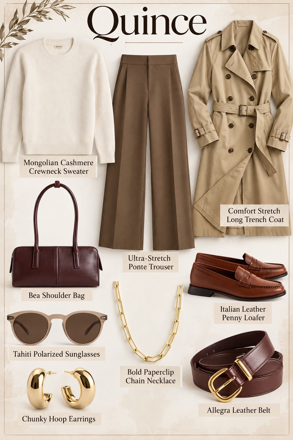 Quince does fall style so well 🤎🍂

I pulled together a few timeless pieces that make getting dressed feel effortless — cashmere, tailored trousers, a classic trench, leather loafers and those gorgeous accessories. Everything mixes and matches for that polished, quiet-luxury look I love.

Shop all of my Quince picks right here on my LTK. 🤎

#LTKOver40 #LTKStyleTip #LTKWorkwear #FallStyle #Quince

#LTKgrwm #LTKootd #LTKOver40