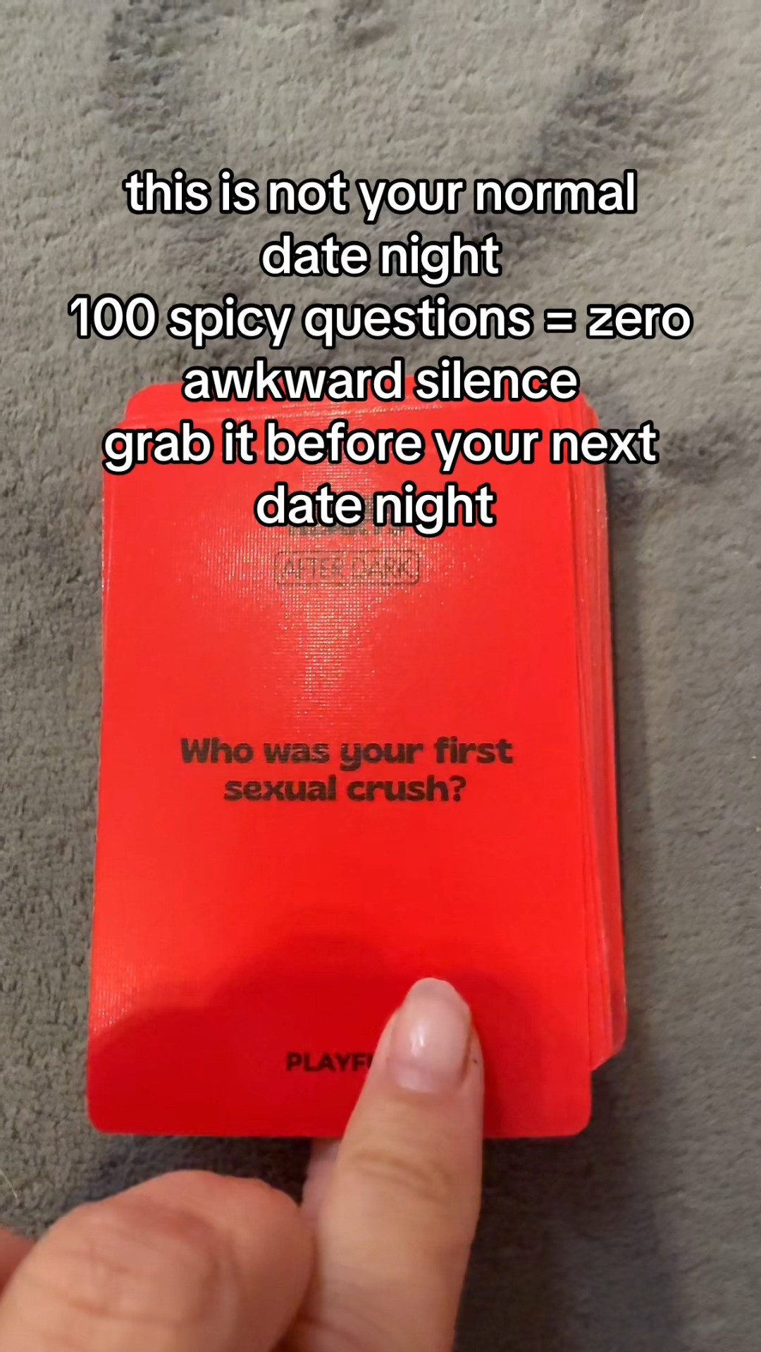 Not your normal date night.

Talking Hearts After Dark is a spicy couples card game made for deeper talks, funny reactions, and conversations that bring you closer. Perfect for staying in, laughing together, and making date night feel more exciting.

#DateNight #DateIdeas #Couple #Partner  

 #LTKdayinmylife #LTKstorytime #LTKActive